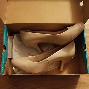 JellyPop "Cayla" Mid Heel Dress Nude Pumps Shoes